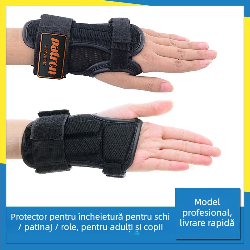 Protecții pentru încheieturi și palme la schi, material burete, pentru copii, sporturi pe placă simplă și dublă, Brand Boss