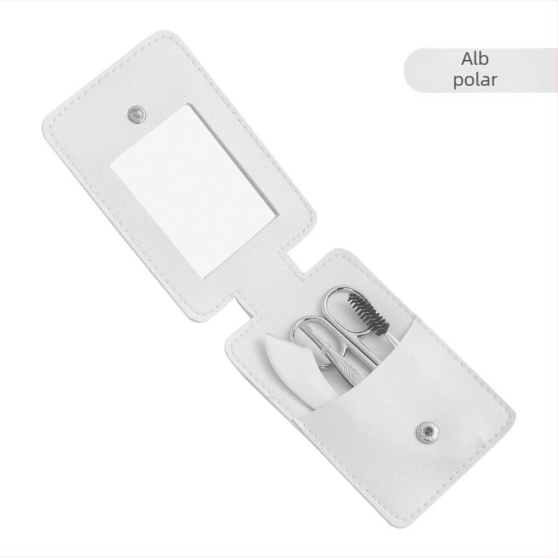 Set de îngrijire a sprâncenelor, 4 piese: lamă pentru sprâncene, foarfecă de machiaj, clips sprâncene — oțel inoxidabil și ABS