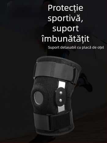 Genunchiere cu spațiu EVA circular pentru protecția patelarei, utilizare în drumeții, baschet și fotbal. Confecționare din SBR, țesătură, nailon și oțel.