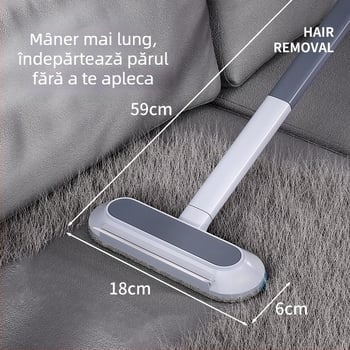 Perie pentru îndepărtarea părului de la animale de companie pentru pisici cu blană scurtă – cap de perie arcuit, pentru curățarea covoarelor, canapele și paturilor