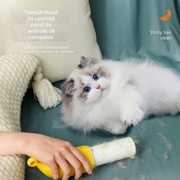 Îndepărtător de păr în formă de banană — mini, dublu fațat, role pentru păr de animale de companie, din plastic, stil modern