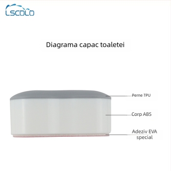 Garnitură pentru capacul de toaletă — ABS+TPU, LSCOLO, montaj cu pastă, stil modern minimalist