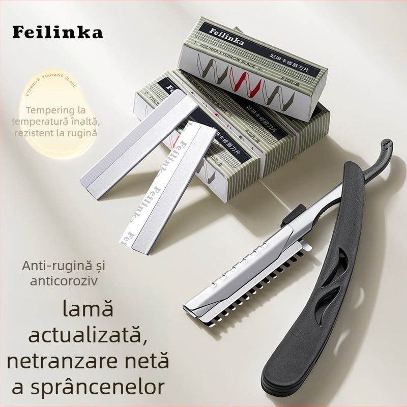 Feilinka Set de lame pentru sprâncene – instrument de conturare a sprâncenelor din oțel inoxidabil, uz general