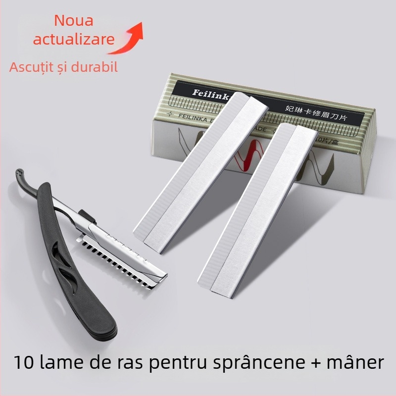 Feilinka Set de lame pentru sprâncene – instrument de conturare a sprâncenelor din oțel inoxidabil, uz general