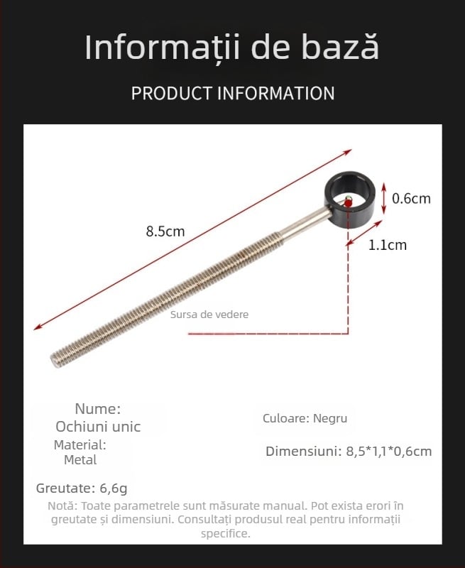 Cap de vizor din oțel pentru arc recurve – accesoriu de ochire, cap de înlocuire