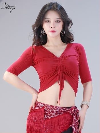 Top de antrenament pentru belly dance din modal, 80–90% modal, toamna 2025, femei