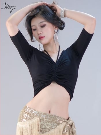 Top de antrenament pentru belly dance din modal, 80–90% modal, toamna 2025, femei