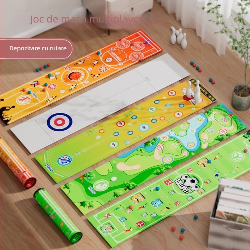 Joc de curling pe masă pentru copii — Interactiv pentru doi, educațional, din plastic, pentru interior