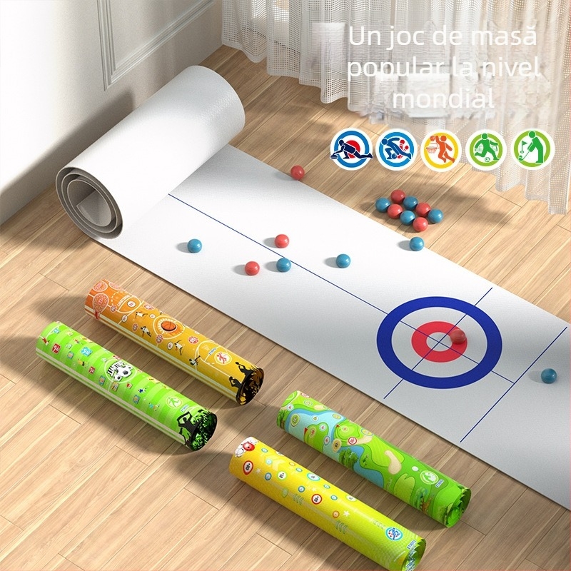 Joc de curling pe masă pentru copii — Interactiv pentru doi, educațional, din plastic, pentru interior