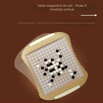 Set magnetic de jocuri de masă Gomoku și Flying Chess, cu sertar pliant, din plastic, Pan duoduo, pentru 7–14 ani, certificare 3C 2021152202038836