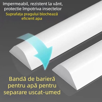 Shunxun PVC bandă prag baie — bandă etanșă și fonoizolantă pentru baie și chiuvetă, extrudată, montaj prin apăsare