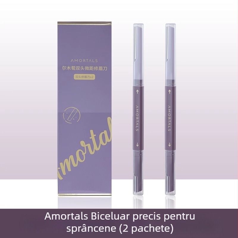 Amortals Trimmer pentru sprâncene – Plastic, Design sigur, pentru bărbați și femei, Set pentru începători