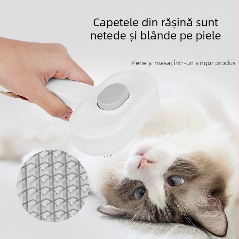 Pieptene de îngrijire pentru pisici și câini, desface noduri, îndepărtează părul, instrument de curățare, PP material