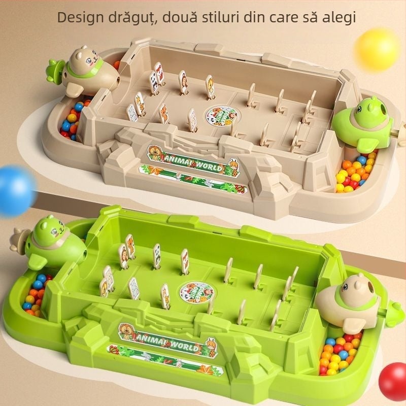 Joc educativ pinball pentru copii — pentru doi jucători, construcție din plastic, dezvoltă coordonarea mână-ochi și interacțiunea părinte-copil, pentru copii 4–6 ani și peste