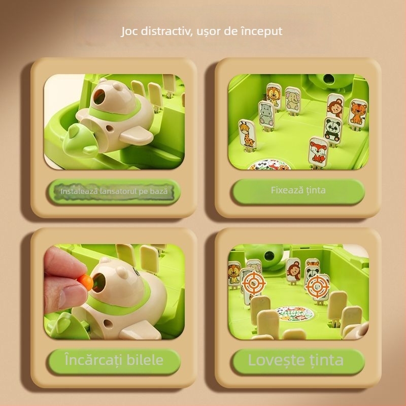 Joc educativ pinball pentru copii — pentru doi jucători, construcție din plastic, dezvoltă coordonarea mână-ochi și interacțiunea părinte-copil, pentru copii 4–6 ani și peste