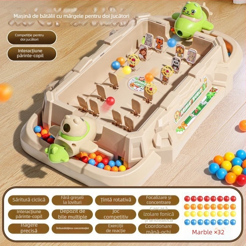 Joc educativ pinball pentru copii — pentru doi jucători, construcție din plastic, dezvoltă coordonarea mână-ochi și interacțiunea părinte-copil, pentru copii 4–6 ani și peste