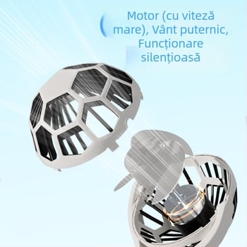 Ventilator de mână portabil - Motor brushless, Baterie încorporată 500–800 mAh, 3 trepte de viteză, autonomie 3–6 h