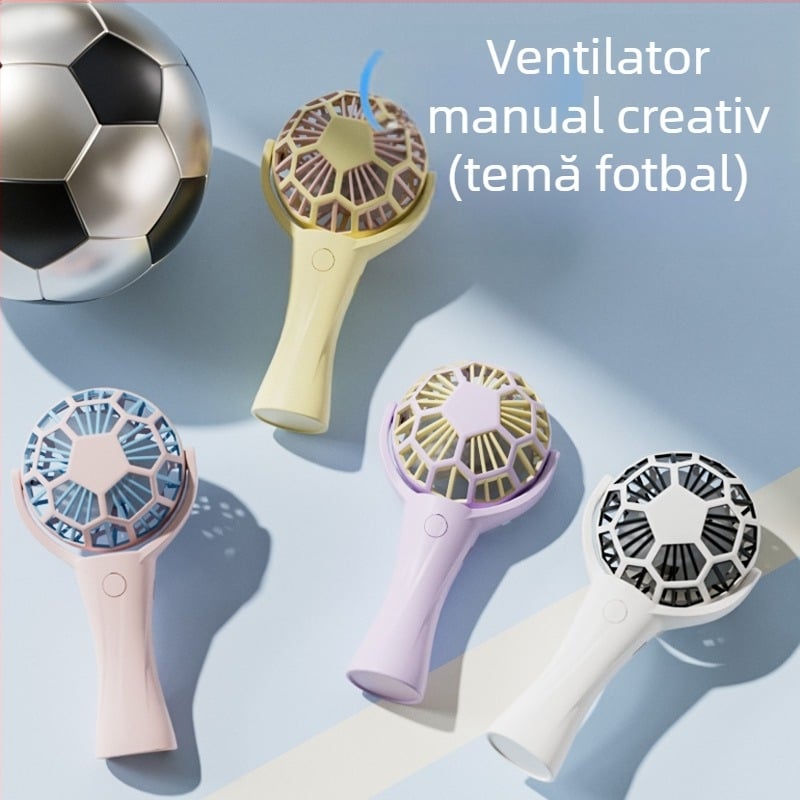 Ventilator de mână portabil - Motor brushless, Baterie încorporată 500–800 mAh, 3 trepte de viteză, autonomie 3–6 h