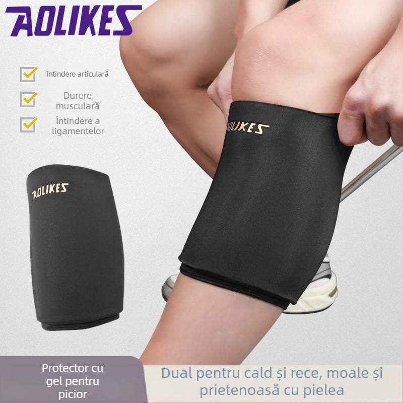 Bandaj cu gel pentru gambă – compresie duală caldă/rece, reutilizabil, gel solid, pentru alergare, fitness și masaj