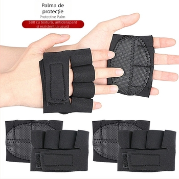 Mănuși cu degete pe jumătate pentru ridicare greutăți, cu protecție a palmei din SBR