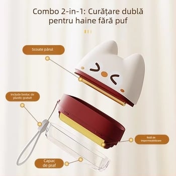 Zhongmu Îndepărtător lavabil de păr pentru animale de companie, corp ABS, cap de pieptene arcuit, pentru câini mici