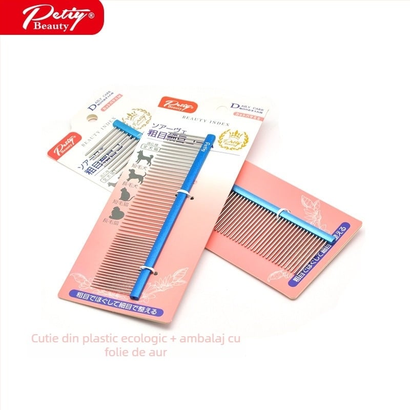 Polaroid Pieptene demătator pentru câini, metal, perie de îngrijire, set 96 bucăți