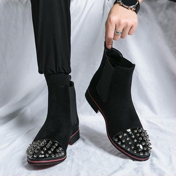 Pantofi Derby pentru bărbați, vârf ascuțit, înălțime gleznă, fermoar pe spate, rezistenți la iarnă, stil casual