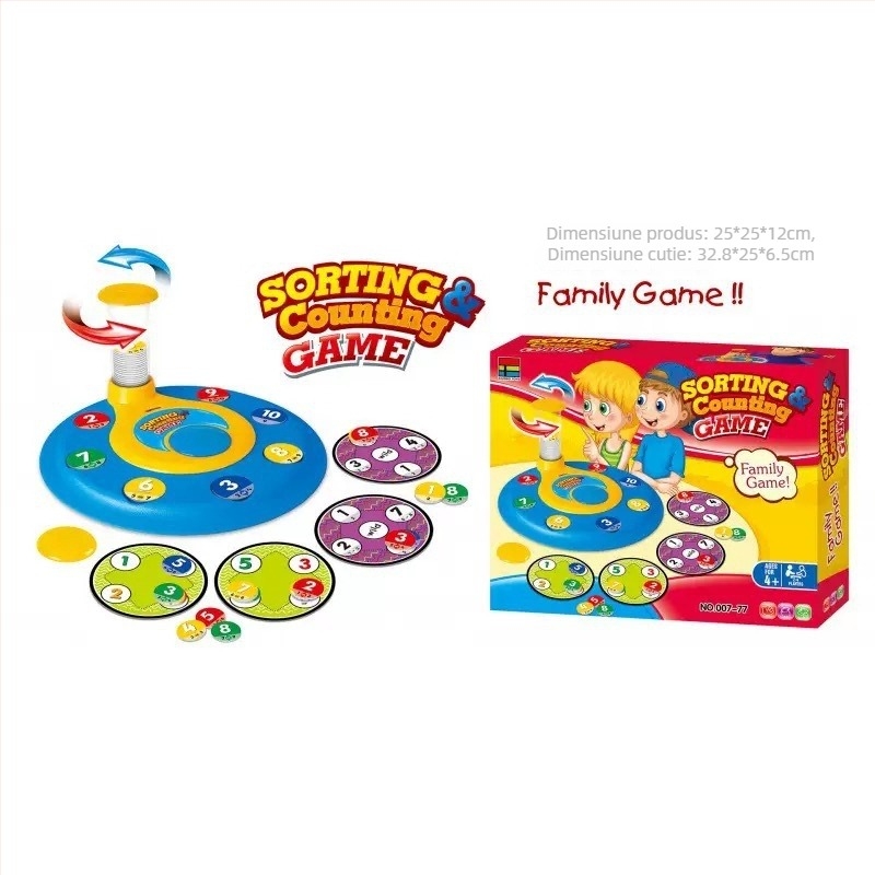 Mașină de premii desktop, interactivă pentru mai mulți jucători – Roata Bingo pentru copii, joc educațional cu numere în engleză; construcție din plastic; pentru copii 7-14 ani; interacțiune pentru doi jucători