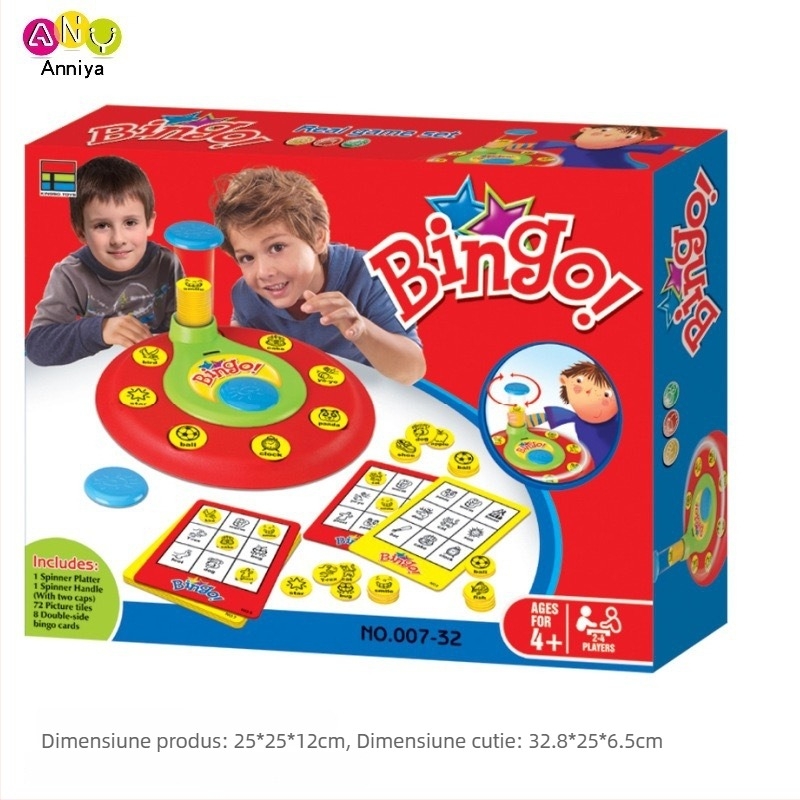 Mașină de premii desktop, interactivă pentru mai mulți jucători – Roata Bingo pentru copii, joc educațional cu numere în engleză; construcție din plastic; pentru copii 7-14 ani; interacțiune pentru doi jucători