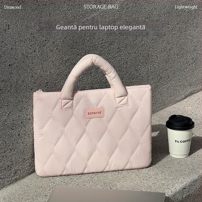 Husă pentru laptop — ultra-ușoară, antișoc, compactă pentru depozitare; exterior nylon, căptușeală poliester; stil urban minimalist.