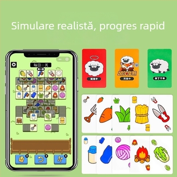 Joc de societate pentru copii cu temă oi — carduri din hârtie, facilitează interacțiunea părinte-copil, dezvoltă emoțiile, vederea și abilitățile cognitive, pentru copii 4–6 ani.