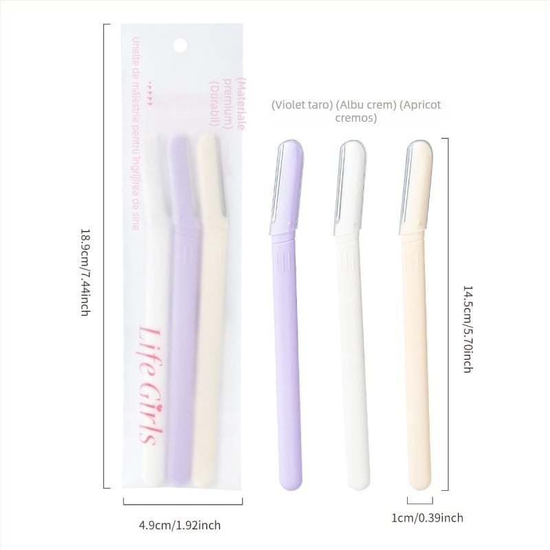 Life girls Trimmer pentru sprâncene, lamă din oțel inoxidabil, design ușor rotunjit, sigur pentru piele, pentru utilizare zilnică