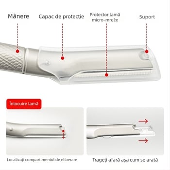 Trimmer pentru sprâncene din oțel inoxidabil, pentru uz zilnic