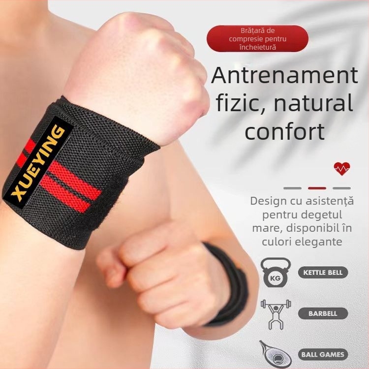 Bandă de încheietură universală din poliester, suport pentru încheieturi la bench press și deadlift