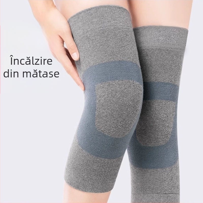 H&Y Protecție de genunchi din mătase cu buclă – Caldă și îngroșată pentru adulți, primăvara 2025, materiale: fibră de bambus, mătase, spandex, nailon