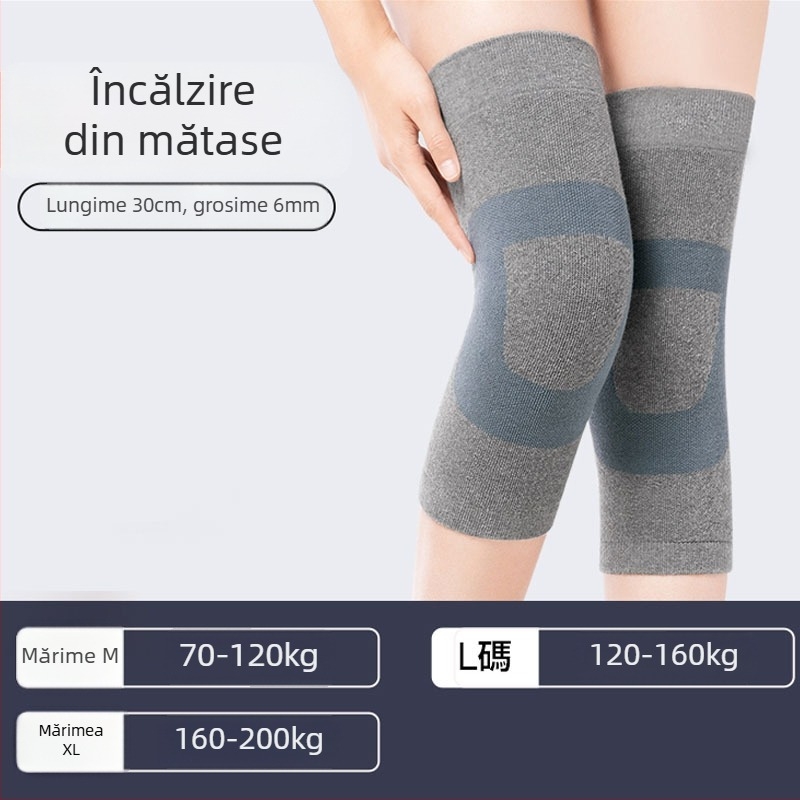 H&Y Protecție de genunchi din mătase cu buclă – Caldă și îngroșată pentru adulți, primăvara 2025, materiale: fibră de bambus, mătase, spandex, nailon