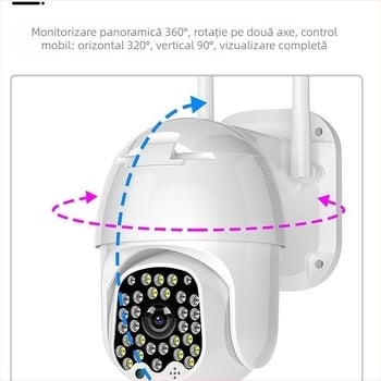 Cameră inteligentă de supraveghere cu rezoluție orizontală 2048, obiectiv 4,7 mm, iluminare minimă 0,001 lx, rază IR 50 m