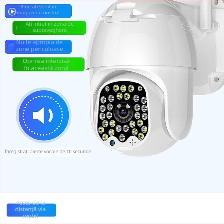 Cameră inteligentă de supraveghere cu rezoluție orizontală 2048, obiectiv 4,7 mm, iluminare minimă 0,001 lx, rază IR 50 m