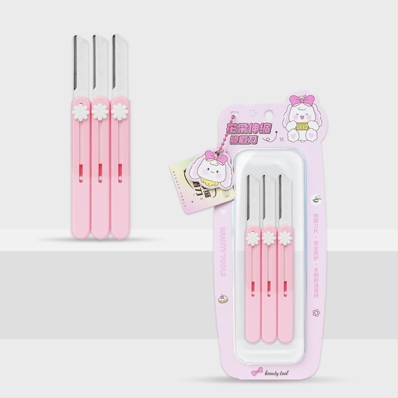 Etif Flower Trimmer pentru sprânene, capete duble pliabile, telescopic, din oțel inoxidabil și ABS, pentru îngrijire zilnică