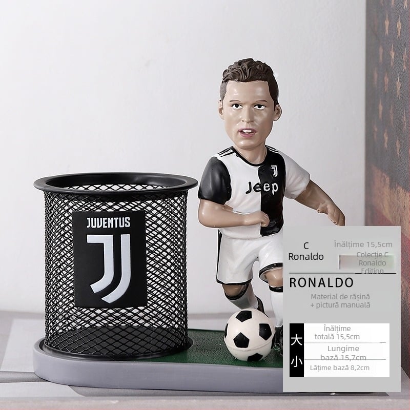 Suport pentru pixuri din rășină, design modern minimalist, decor de birou, cadou pentru fanii fotbalului