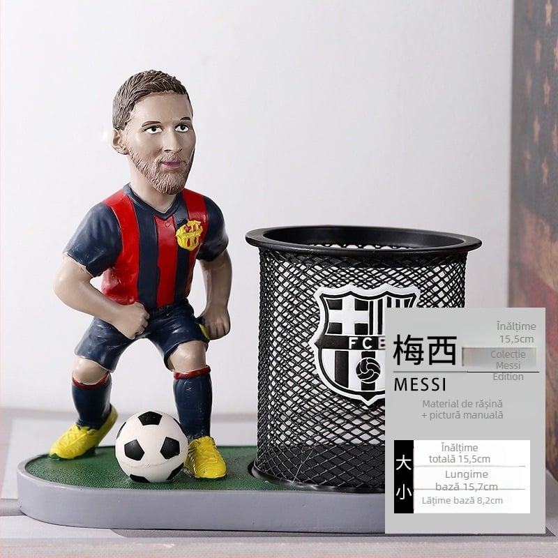 Suport pentru pixuri din rășină, design modern minimalist, decor de birou, cadou pentru fanii fotbalului