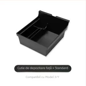 Accesoriu pentru cutia de depozitare a consolei centrale Tesla Model Y/3 (noua versiune), ABS, montaj prin lipire, cutie laterală a portbagajului