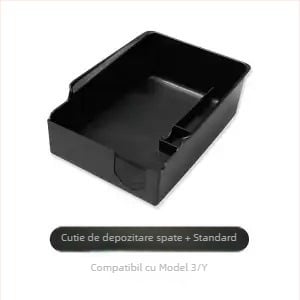 Accesoriu pentru cutia de depozitare a consolei centrale Tesla Model Y/3 (noua versiune), ABS, montaj prin lipire, cutie laterală a portbagajului
