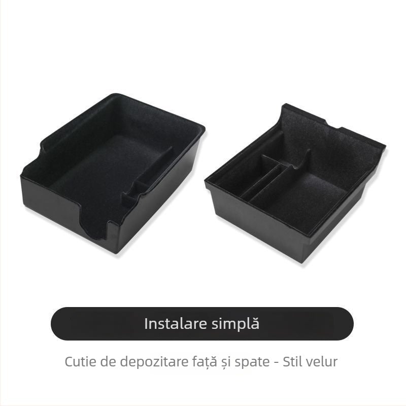 Accesoriu pentru cutia de depozitare a consolei centrale Tesla Model Y/3 (noua versiune), ABS, montaj prin lipire, cutie laterală a portbagajului