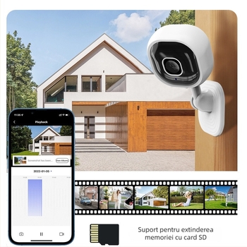 A3 Cameră pătrată cu două direcții, HD, inteligentă, Wi-Fi pentru monitorizare în interior IR