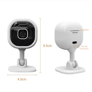 A3 Cameră pătrată cu două direcții, HD, inteligentă, Wi-Fi pentru monitorizare în interior IR