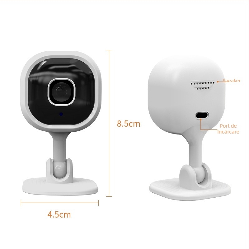 A3 Cameră pătrată cu două direcții, HD, inteligentă, Wi-Fi pentru monitorizare în interior IR