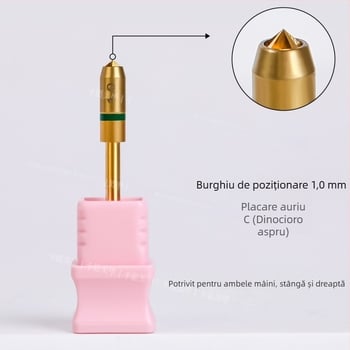 Unealtă pentru artă unghii cu cap diamantat pentru găurire rapidă și perforare – vârf ascuțit, model G4DMT21, conținut net 25