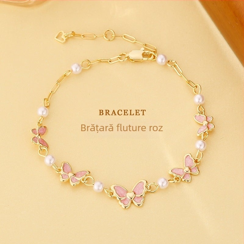 Brățară cu perle de fluture, placare cu cupru, motiv animal zodiac, lansare vară 2024