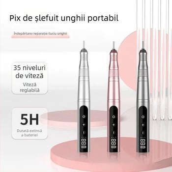 Freza de unghii de tip stilou, fără fir, cu afișaj USB, polisare portabilă pentru unghii, corp metalic